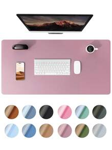 Non-Slip Desk Pad,Mouse Pad,Waterproof PVC Leather Desk Table Protector,Ultra Thin Large Desk Blotter, Easy Clean Laptop Desk Writing Mat For Office Work/Home/Decor(Pink)