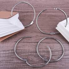 3 Inch (12 Pack) Loose Leaf Binder Rings For Flashcards, Index Cards, Extra Large Book & Paper Rings With Metal Nickel Plated Steel For Key Clip, Keychain, School, Home, Office, Silver - B - View 7