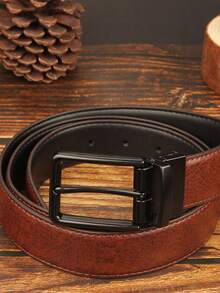 高品质压花 PU 皮革男士奢华休闲腰带，配针扣，西部牛仔爱好者的最佳礼物，纯色 PU 皮革休闲腰带，适合所有季节，休闲、商务、男朋友、丈夫、父亲、爸爸男士礼物，日常穿着、时尚、青少年、户外、度假、运动、旅行、街头、波西米亚风、复古 - 彩色 - 查看 7