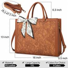 NEWHEY Servietă din piele impermeabilă pentru laptop de 15,6 inch pentru femei, geantă de umăr ușoară pentru birou, impermeabilă, pentru computer, Business