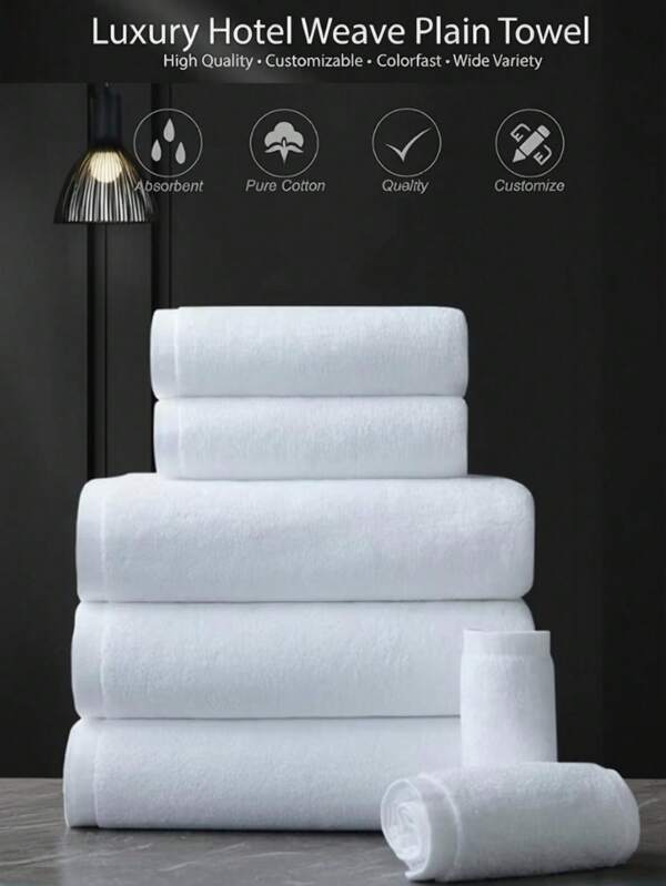 100% Baumwolle Hoteltücher, rein weiße Luxus Hotelbadezimmertücher, Waschlappen, Badetücher, Handtücher - 50*80cm Badematte 300g, 70*140cm Badetuch 500g, 35*75cm Waschlappen 120g, 50*100cm Gästetuch, saugfähig und dick für Hotels, Spas, Salons