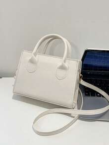 輕便商務休閒雙提手方形包適合青少年女孩女大學生、菜鳥和白領完美適合辦公室、大學、工作、商務、通勤、戶外、旅行、郊遊