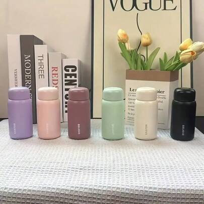 1pc 200ml/6.76 Oz Stainless Steel Tea Cup, New Stylish Water Bottle, Mini Portable Car Cup, Small Size