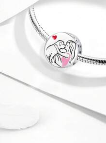 1 pièce Pendentif à perles à la mode d'une fille et d'un chien, adapté pour les bracelets et bracelets de femmes, DIY création de bijoux et assortiment de tenues quotidiennes, décoration de bijoux pour filles