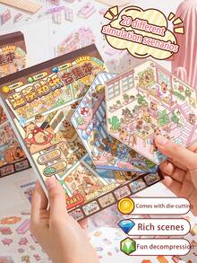 1 Libro con 20 Adesivi di Scene Diverse, Adesivi Carini di Capibara, Adesivi Divertenti di Scarabocchi, Regalo per Amici, per Forniture Scolastiche, Ritorno a Scuola