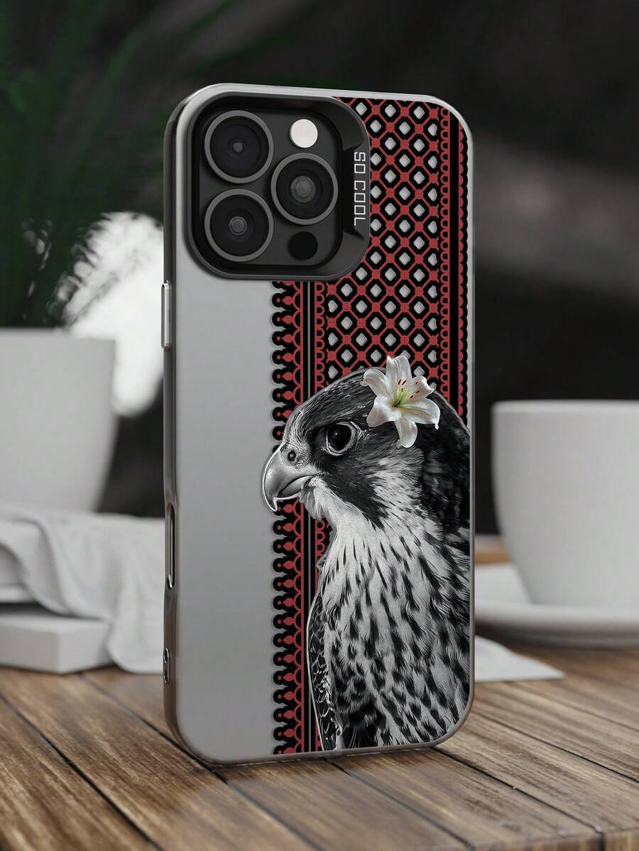 1个花卉老鹰复古图案手机壳,红色条纹,红色头巾,老鹰,趣味复古图案,磨砂防摔摄像头保护壳,兼容 11、12、13、14、15、16 Pro Max、X、XS、XR、16E、15 Plus,兼容Galaxy A03、A05、A05S、A12、A14、A15、A32 4G/5G、A35、A52/A52s 5G,兼容OPPO A16、A17、A36、A57 4G、A58 4G、A60、A78 4G、A94、A95,兼容Realme C21Y、C30、C35、C53、C67 4G,防水防震防刮。 - 彩色 - 查看 1