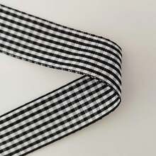 2.5cm X 5 Yards Plaid Taffeta Ribbon, Red & White, Black & White Plaid Ribbon For Halloween, Christmas, Gift Wrapping, Picnics, Crafts, Wreaths, Weddings, Home Decor