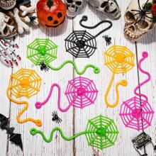 1/10/20 PCS Halloween Cobweb Sticky Hands Toys, Stretchy Goodie Bag Stuffers Toys For Halloween Party Favor Supplies, Spider Web Sticky For Adults And Teens Classroom Prizes