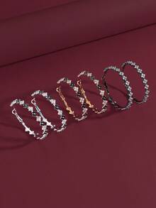 1 对女士经典圆形水晶耳环，时尚休闲耳环，适合日常、节日、派对活动 - 彩色 - 查看 1