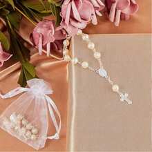 30条（含网袋）金色心形十字架念珠手链，初领圣体派对用品 - 銀色 - 查看 7