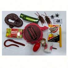 夏季万圣节愚人节恶作剧礼盒套装，娱乐恶搞套装，仿真蟑螂、飞蛾、口香糖、粪便放屁垫 - 彩色 - 查看 4