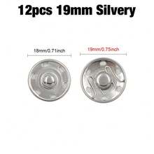 50-6件/100-12件 8-25毫米 黑色/银色隐形按扣，用于服装、箱包、钱包的缝纫配件