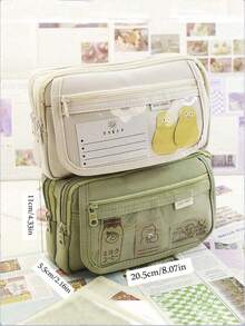 1 Expandable Pencil Case And Compartment, Large-Capacity Pencil Case And Pencil Bag, Essential Gifts For Returning To School,Portable Pencil Case, Large School Stationery Organizer, Transparent Cosmetic Bag, Storage Bag, Suitable For Offices, Youth, Teenagers, Boys, Girls, Portable Gifts, Cosmetic Bags, Storage Bags - Black - View 4