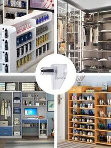 100 Pzs Soporte Sostén Para Entrepaño Con Perno Transparente Piezas De Soportes Para Separadores De Armario Estanterías Estanterías Clavijas Para Estantes Pasadores Transparentes Soportes De Clavijas Soportes De Acero Inoxidable - Blanco - Ver 4