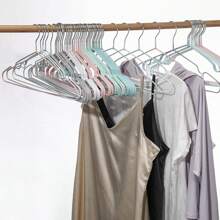 10/30pcs Metal Wire Hangers, Non-Slip Closet Organizer Clothing Hangers, Round Notch Metal Shirt Hangers, Suitable For Shirts, Suits, Jackets - Back To School, Wardrobe Organization