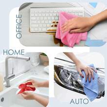 Paño de limpieza de microfibra, toallas de microfibra para automóviles, paquete de 24 paños de limpieza, trapos de limpieza rojos, toalla de microfibra reutilizable, trapos de limpieza - Agua verde azul - Ver 8
