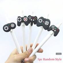 3pcs/5pcs/10pcs Cute & Funny Black And White Game Controller/Kitten Shaped Decorative Pen, Ballpoint Pen, Gel Pen, Rollerball Pen, Cute Vegetable & Flower Press Pen, Suitable For Students And Girls, Back To School Gift Filler - one-size - View 15