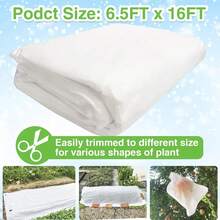 Plant Covers Freeze Protection, 6.5'x16' Frost Blankets For Outdoor Plants, Winter Tree Frost Cloth Plant Freeze Protection, Garden Heat Protection Floating Row Cover, White - Yellow - View 6