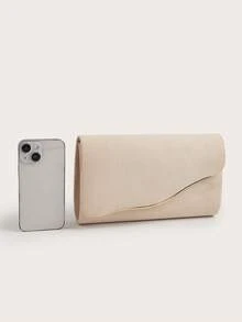 Shiny, Dazzling, Luxurious, Charming, Elegant Velvet Material Large Women's Clutch Bag, Evening Bag, Handbag With Detachable Chain Strap, Suitable For Weddings, Parties, Galas And Other Occasions, Versatile And Suitable For Girls, Ladies, College Students, Young Professionals And Office Workers. - Apricot - View 6
