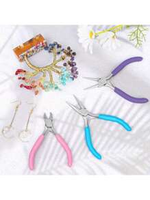 1 件珠宝制作钳套装 - 针、链和圆嘴钳，带线钳 - 非常适合 DIY 工艺品、串珠和维修、露营、节日必需品、礼品、厨房配件、人造珍珠、手链制作套件、手链制作套件、手链、手链、珠宝、字母珠、粘土珠、925 纯银、人造珍珠珠