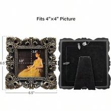 CISOO 2.5x3.5 Vintage Small Picture Frame, Antique Ornate Green And Gold Wallet Size Photo Frame, For Table Top And Wall Display, Decorative Floral Design Retro Home Decor, Photo Gallery Art