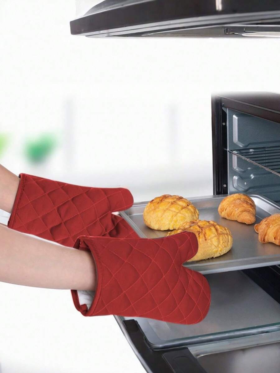 1/2 piezas Guantes de horno resistentes al calor alto con textura tejida, guantes y almohadillas calientes duraderos para cocinar y hornear
