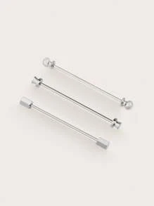 Set da 3 Cravatte accessori per camicia formale da uomo con colletto argento