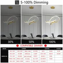 YQYYFC Modern LED Pendant Light With Irregular Ring Lights 6000K Gold LED Adjustable Chandelier Contemporary Ceiling Light Fixture For Kitchen Dining Room Bedroom Kitchen Island - 金子 - 查看 6
