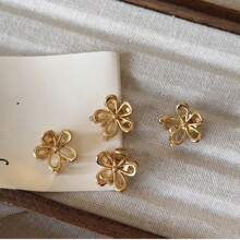 12 piezas/4 piezas Clips de metal con forma de flor, lindos mini clips para el flequillo/lateral, adecuados como accesorios para el cabello para uso diario, elegantes ganchos para el cabello de moda