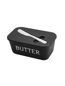 1 Set Butter Dish With Stainless Steel Butter Knife, Covered Cheese Box, Cheese Slice Container, Refrigerator Food Box, Suitable For Home Kitchen, Outdoor Picnic & Camping - Multicolor - View 7