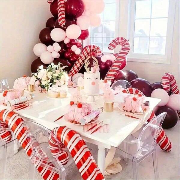 10pcs Mini Red Candy Cane Balloons For Party Decoration