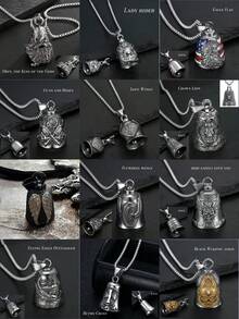 AD 1PC Motorcycle Male And Female Bells, Bicycle Bell Accessories, Protective Gear For Cycling, Motorcycle Angel Bells, Exorcism Bells, Retro Punk Motorcycle, Stainless Steel Lucky Cycling Bells - one-size - View 11