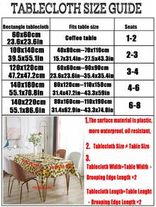 1pc Sunflower Print Tablecloth - Multicolor - View 3