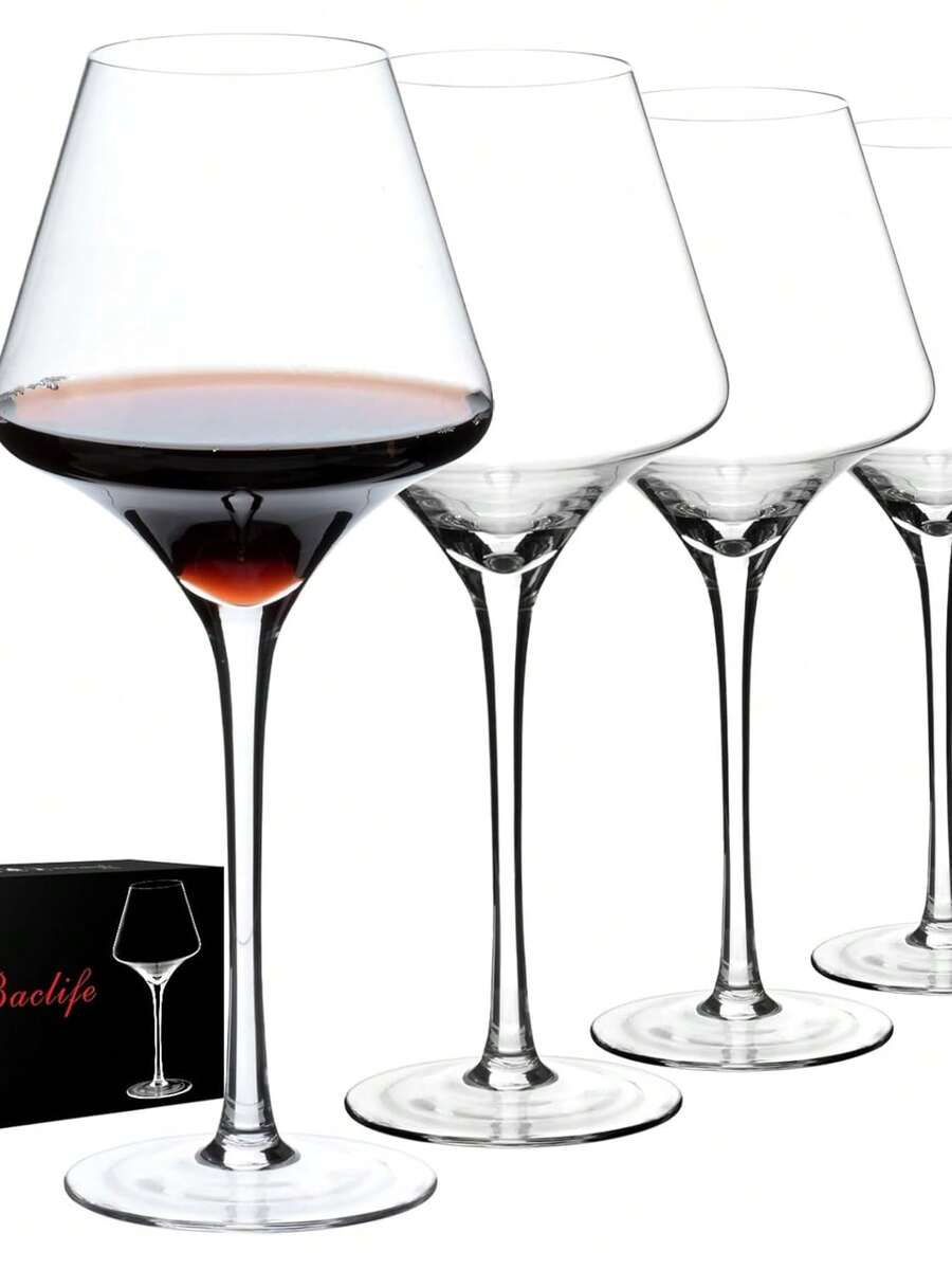 Red Wine Glasses Set Of 4 – 17.5oz Premium Crystal Wine Glass With Long Stem – Hand Blown Burgundy Wine Glasses – Unique Gift For Wedding, Anniversary, Christmas - 白色 - 查看 1