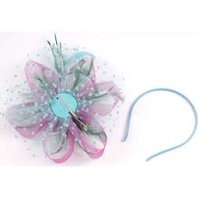 Derby Fascinators Women High Tea Party Hat Wedding Cocktail Flower Headware With Mesh And Feathers - Rose & Green - View 6