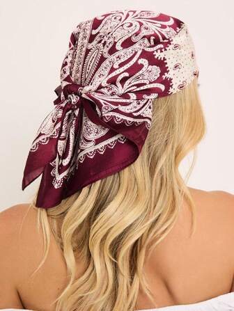 1 件新款波西米亚风格佩斯利印花头巾，女士时尚围巾/披肩，春夏季防晒，适合日常穿着和度假发饰秋季配饰