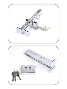Traba Bloqueadora Antirrobo Para Pedal De Auto + Candado Diseñado Para El Bloqueo Del Embraguepedal De Gas Del Coche Añade Un Dispositivo Antirrobo A Su VehículoMaterial De Alta Calidad Hecho De Acero Inoxidable De Una Sola Pieza De Formación Fuerte Y Duradero Buen Rendimiento Antirrobo - Blanco - Ver 2
