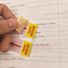 500 张“请在此签名”便签 - 鲜艳透明索引标签，适用于合同和文件，强力粘合，可重复使用，非常适合办公室和银行使用、学校用品、返校