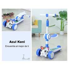 Cartoon Design Scooter, Twist Car, Swing Car, One-Button Folding - Blue - View 11