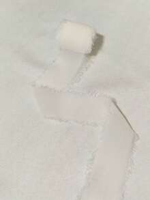 1Pc/5Pcs Chiffon Edge Ribbon Ribbon For Wedding Decoration Bouquet Decoration Handmade Decoration Invitation Card Decoration Home Decoration Gift Packaging Suitable For Wedding Party Birthday New Year-White - White - View 6