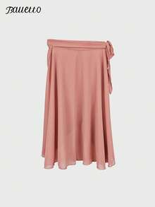 balletto Knee-Length Chiffon Ballet Skirt For Women, One-Piece Tie-Up Design, Solid Color For Performance & Dance