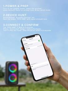 Kinglucky Enceinte sans fil avec caisson de basses, grande enceinte type boombox, enceinte stéréo, caisson de basses, enceinte sans fil pour l'extérieur, lumière de fête disco, TWS/MIC