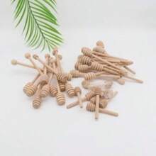 10PCS/20PCS/30pcs/40/50pcs 蜂巢棒，3.5 英寸木制蜂蜜浸蜂蜜棒迷你浸蜂蜜棒适用于蜂蜜罐蜂蜜棒分配器滴蜂蜜婚礼派对 - 杏色 - 查看 4