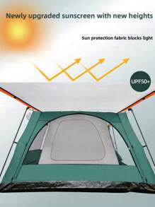 Carpa portátil para campamento de 2 habitaciones y 1 sala, equipo de campamento al aire libre plegable para parque, picnic, campamento, con protección UV, ventilación y toldo de gran sombra, carpa de campamento, carpa de playa, esencial para senderismo y viajes
