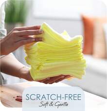 Microfiber Cleaning Cloth, Microfiber Towels For Cars 12 Pack Washcloths, Yellow Cleaning Rags, Reusable Microfiber Towel, Microfiber Cloth Rags For Cleaning, Lint Free Cloth - Red - View 6