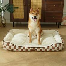 wuyingongfang 1pc Plaid Rectangular Pet Bed, Bite-Resistant, Tear-Resistant, Removable & Washable, Soft, Comfortable, Warm, Easy To Clean, Pet Bed, Cat Bed, Dog Bed, Dog Mat, Cat Mat, Suitable For Small, Medium, Large Dogs, All Seasons, Multi-Color Options, Universal For Cats And Dogs - Purple - View 6