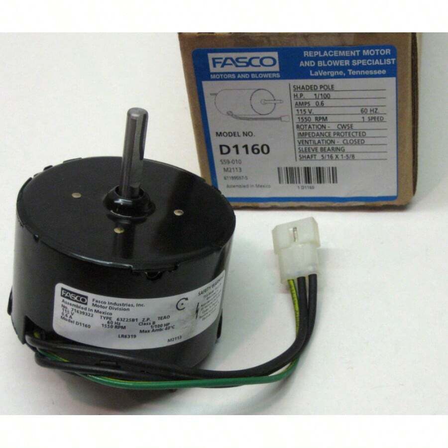 Motor de ventilador de baño D1160 Fasco para 7163-2593 655 661 663 655N 668 763 768 663001023555 - 1 - Ver 1