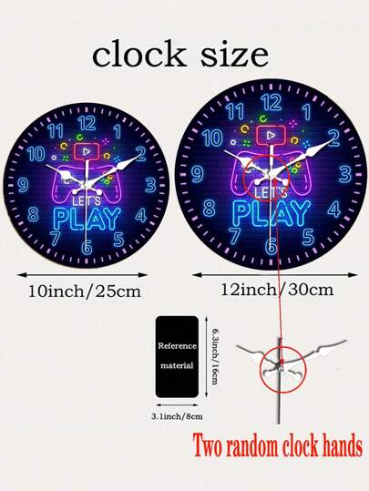 1pc Video Game Theme Silent Wand Klok Round Wooden Digital Display, Ideal Bedroom, Living Room, Bar Perfect Holiday Bedroom Gaming Operation Room Dormitory Back To School Surprise Home Supplies view 6