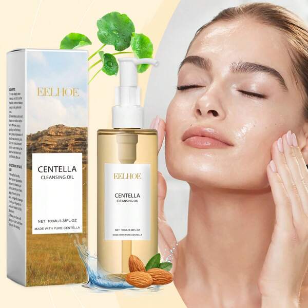 Centella Facial Cleansing Oil,100ML/3.38FL.OZ, Makeup Remover Oil For Lips Face Eyes Gently Light Weight For All Skin Types