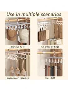 1 Rotating Wardrobe Hat Rack, 360 Degree Rotating Hook Rack With 12 Hooks, Bra Strap Saves Space, Wavy Drying Rack, Multifunctional Home/Dormitory Clothes Rack, Suitable As A Gift For Relatives, Family, Friends, Teachers, Classmates, Travel, Outdoor Activities, Camping, Gatherings, Beach Vacations, Decoration, Organizer Dresses, Pants, Shoes, Jeans,